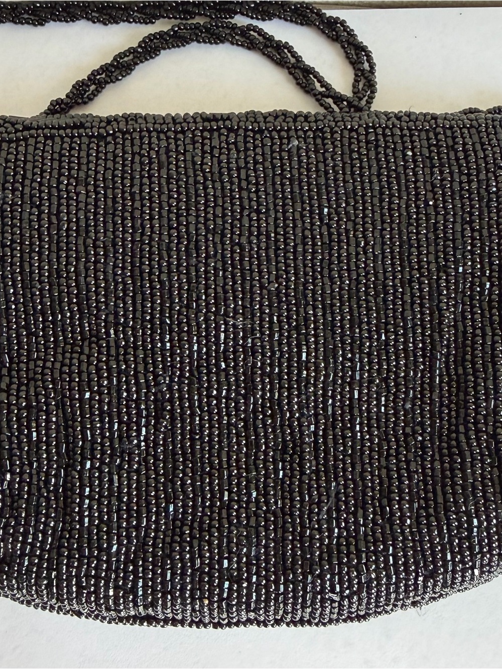 Black Beaded Evening Clutch with Braided Strap - Picture 10 of 10